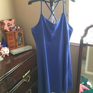 Blue fit and flare dress