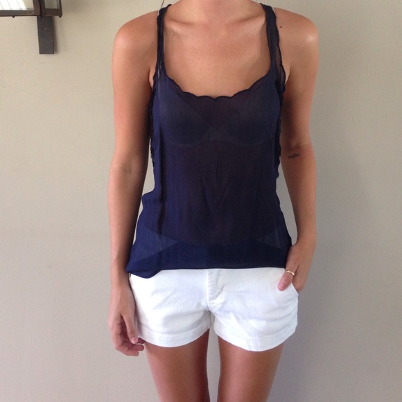 Free people navy low back tank