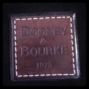 Dooney & Bourke black suede brown leather purse