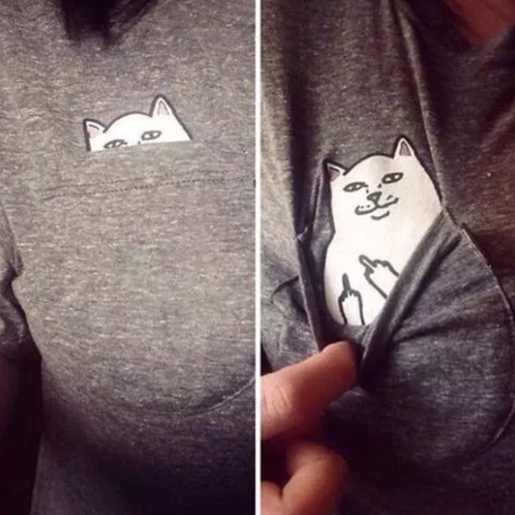 ❕CLEARANCE "Sneaky Kitty" tee - Picture 3 of 3