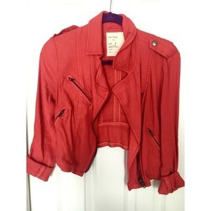 Free People Raspberry Army Jacket