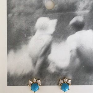 Turquoise & "diamond" Anthropologie stud earrings