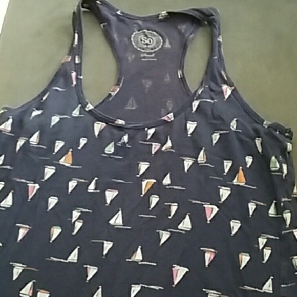 Cute blue summery sailboat tanktop