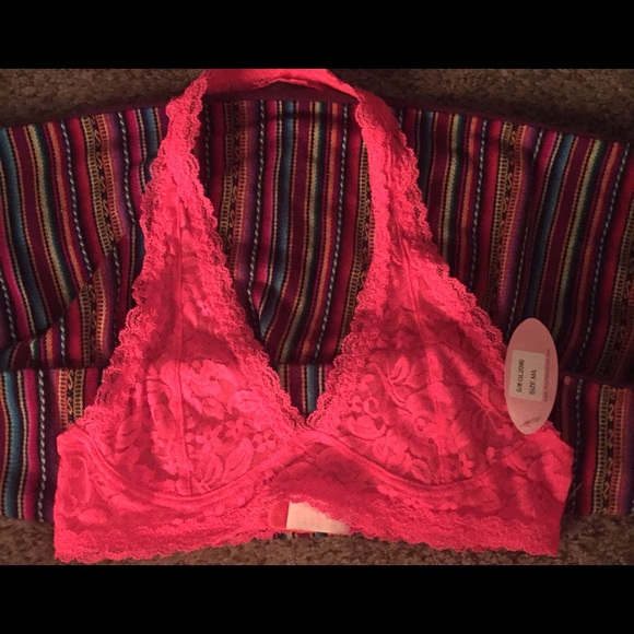 Neon Pink Lace Bralette