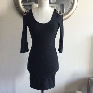 ‼️SOLD‼️Skin tight LBD w/ embellished shoulders
