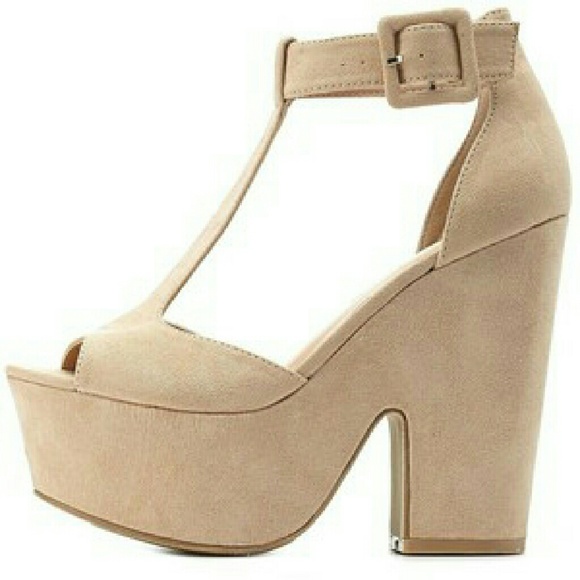 Sale! Charlotte Russe Tan Suede Wedge Sandles