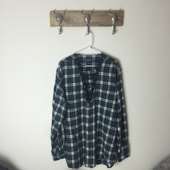 🚫Sold🚫🌵Custom Made Lace Up Flannel - Picture 2 of 4