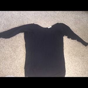 Black three quarter length sleeve shirt