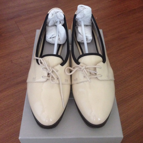 Jason wu ivory patent leather loafer
