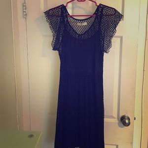 Midi polka dot overlay dress