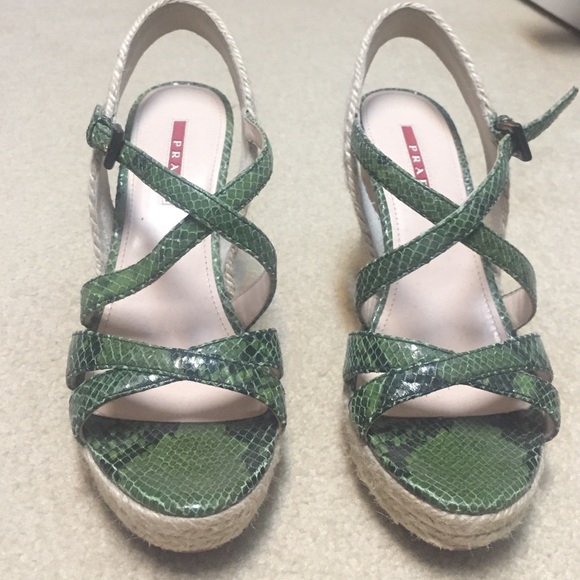 Prada snake skin sandals
