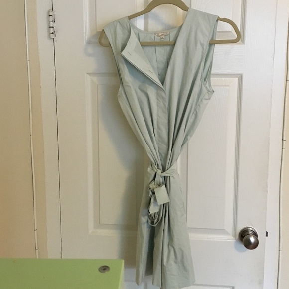 Light mint green flare and belt dress