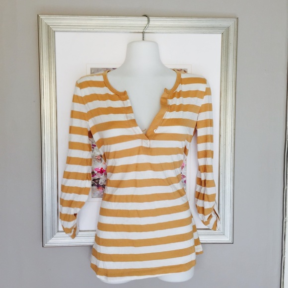 Covington stripe knit jersey tan white