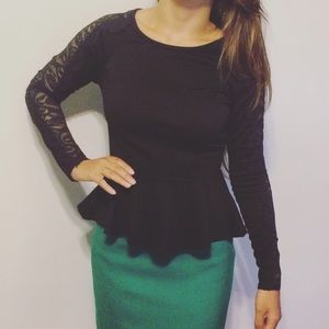 Black peplum top