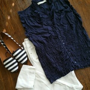 🟢 Navy blue ZARA shirt