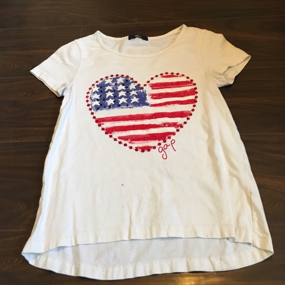 4th of July heart shaped shirt