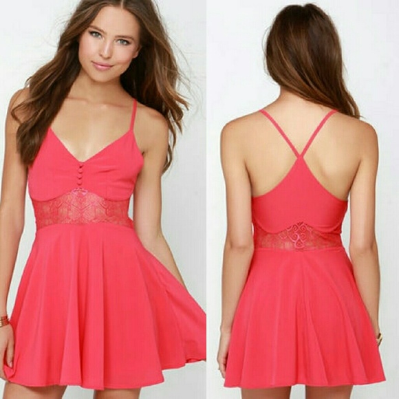 Lulu's hot pink skater dress !