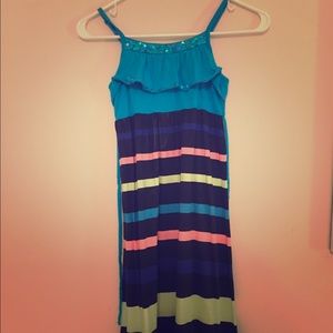 Blue and black girls maxi dress