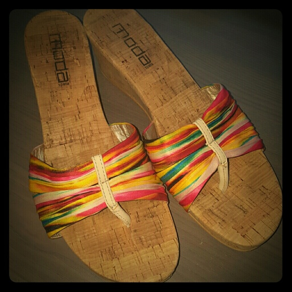 Colorful Wedge Sandals Moda