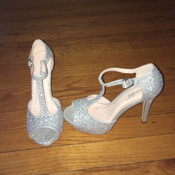 Silver Heels With Colorful Sparkles