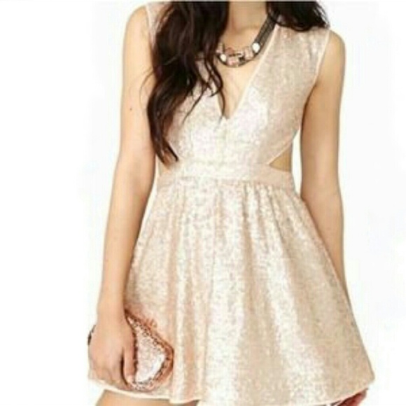 Mustard Seed Blush Sequin Cutout Dress - Picture 2 of 4