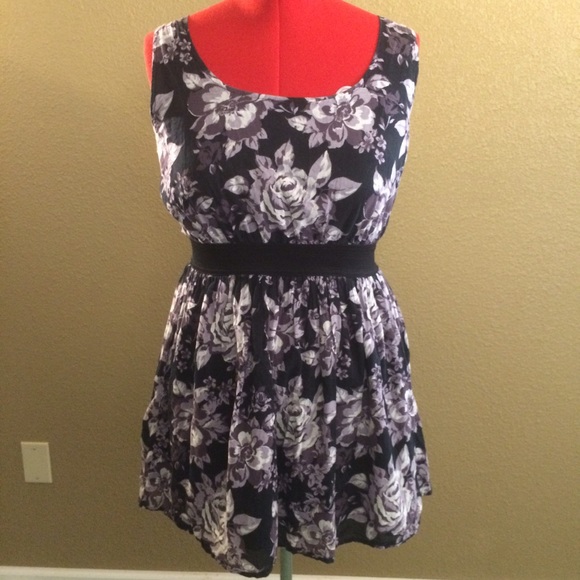 Black and grey floral dress