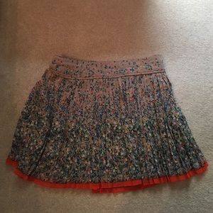 Pleated Flowered Skirt
