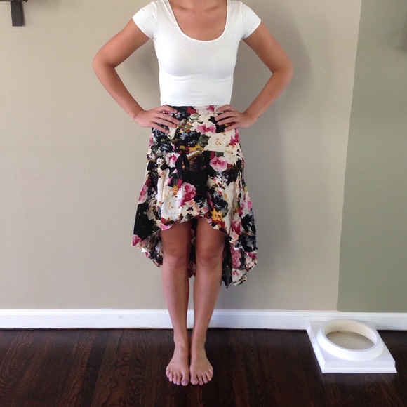 High low floral skirt