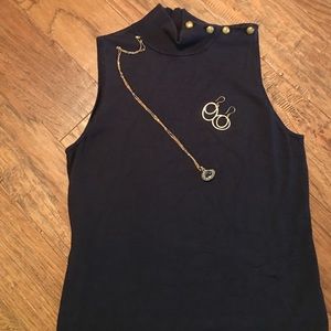 Lauren Ralph Lauren turtleneck sleeveless top,M!