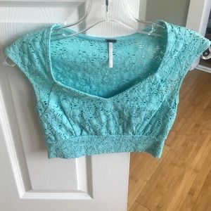 Poof Apparel Eyelet Crop