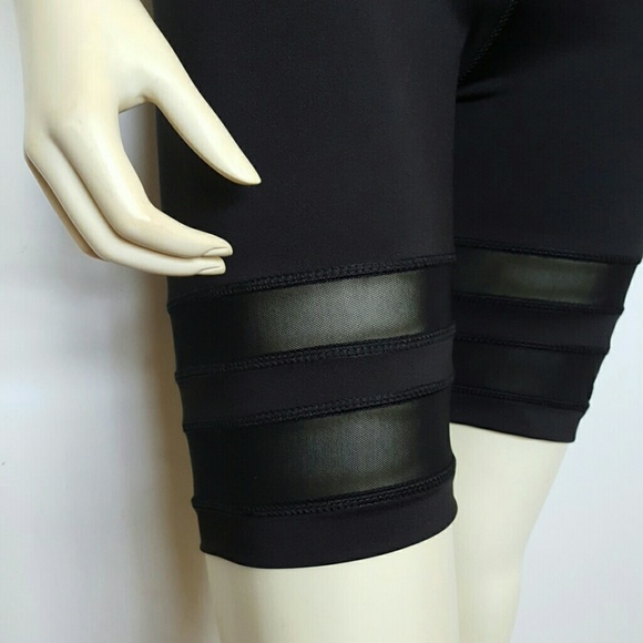 CLEARANCE Black Mesh biker cutout workout shorts - Picture 3 of 4