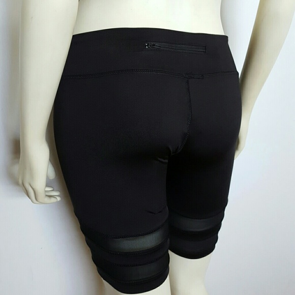 CLEARANCE Black Mesh biker cutout workout shorts - Picture 4 of 4