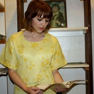 ?70s flowy flower sun dress