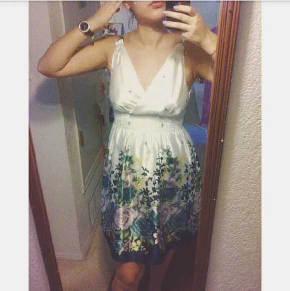 Cream and floral dress