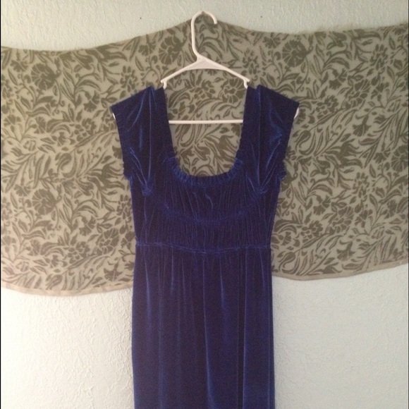 Blue Velvet Dress
