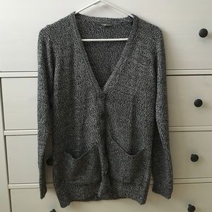 Don't Ask Why Grey Heathered sweater one size