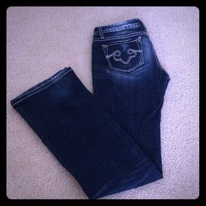 Express REROCK boot cut thick stick denim