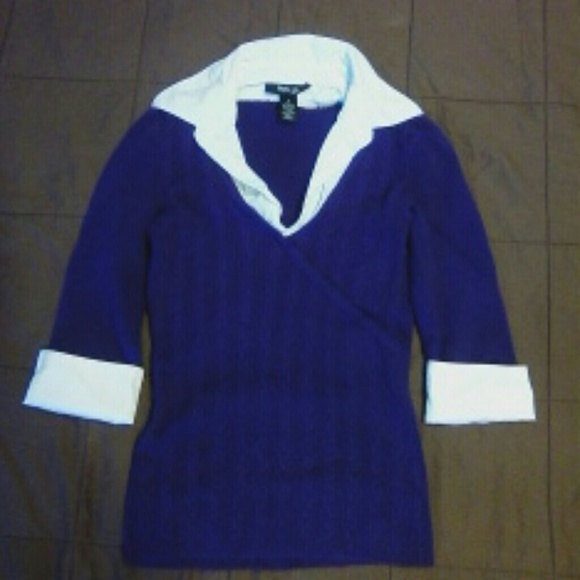 Style & co petite sweater and shirt combo