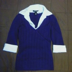 Style & co petite sweater and shirt combo