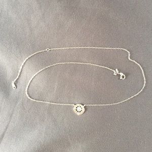 Sterling silver compass necklace