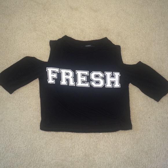 Off the shoulder black and white crop top