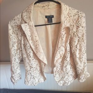 Cream lace blazer