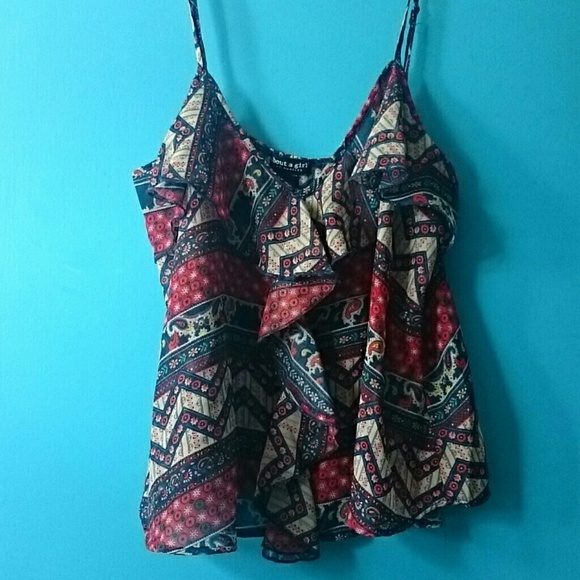 Sheer Tribal Print Crop Top