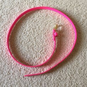 Hot pink skinny belt
