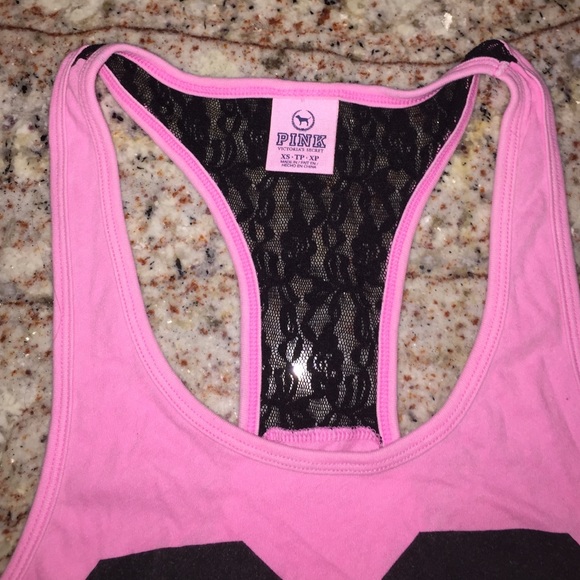 Victoria's Secret pink 86 racer back tank - Picture 3 of 4