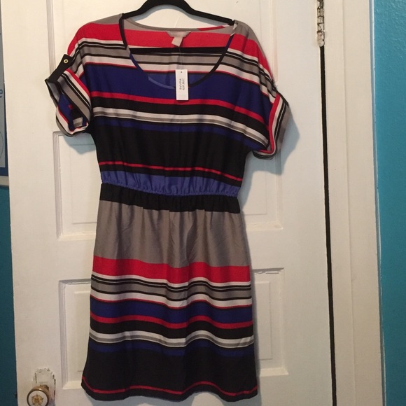 New Striped Knee Length Dress