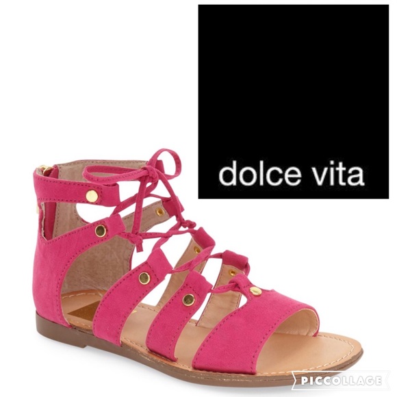 💕KIDS! Dolce Vita Brooke Ghillie sandal/pink/sz 2