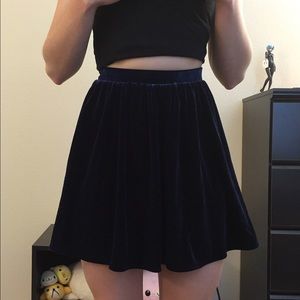 American Apparel Blue Velvet Skirt