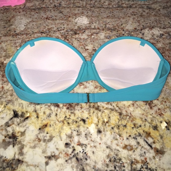 Turquoise push-up bandeau with decal - Picture 3 of 4