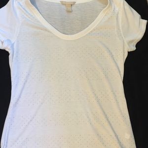 Banana Republic white tee with gold embellishment